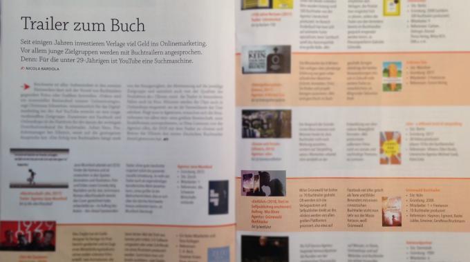 Börsenblatt plus Dienstleister erwähnt Grünewald Buchtrailer